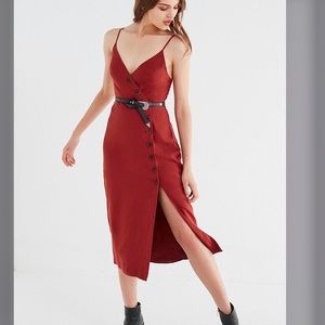 Rust Linen button down dress